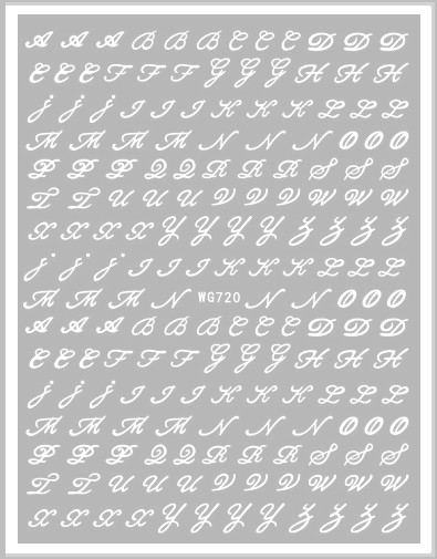 JUSTNAILS Sticker Letters Buchstaben weiß 720