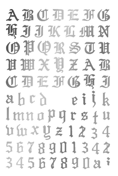 JUSTNAILS Sticker selbstklebend Buchstaben Letters Silver HOLO