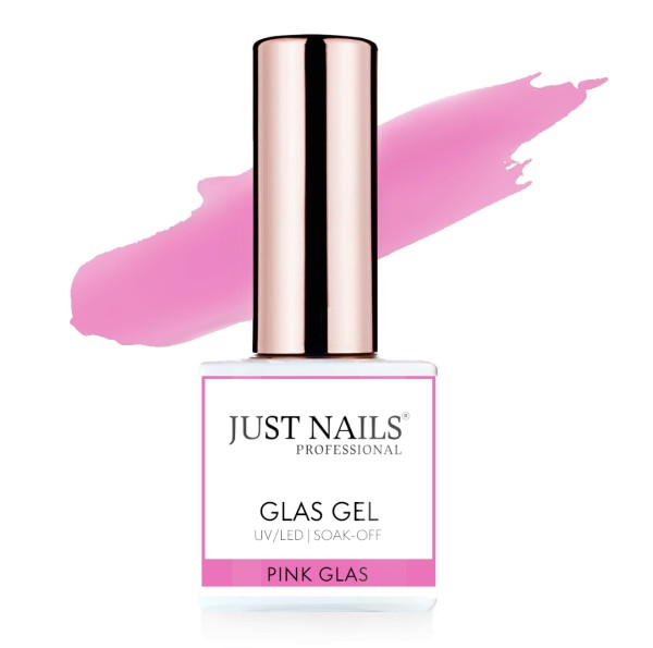 JUSTNAILS Gel Glas Polish Color - PINK GLAS - Shellac Soak-off